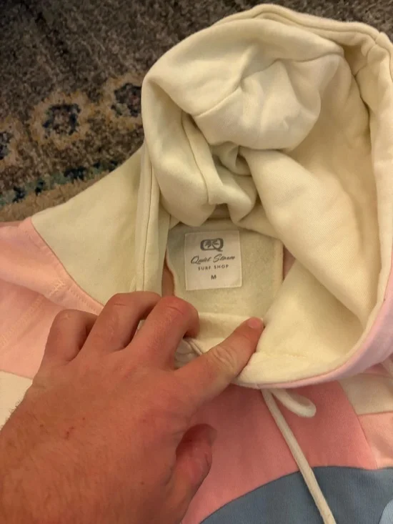 Pastel Sunrise Colorblock Hoodie - Women's Pullover Sweatshirt - Picture 3 of 4